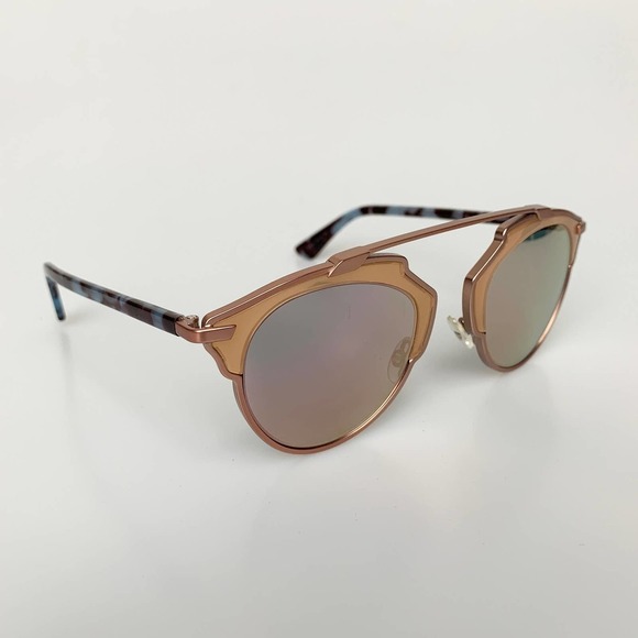 Dior SO Real Rose Pink Mirrored Blue Havana Sunglasses RJP0J - Picture 2 of 8